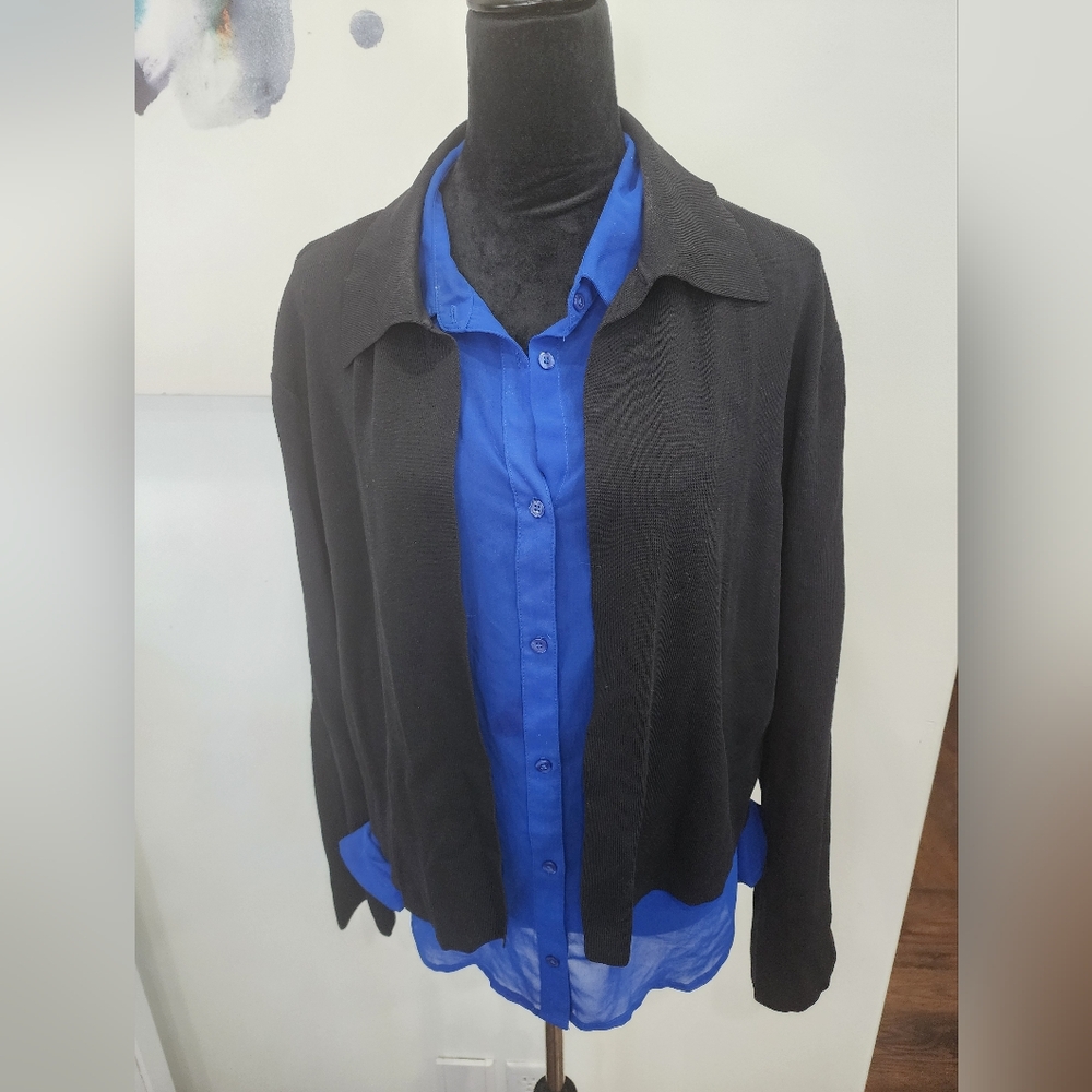 Brand new with tags [ ALFALNI] Women's size XL, black long sleeve cardigan.
